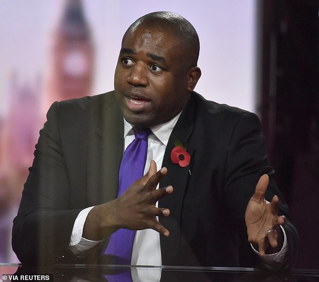 戴维·拉米（David Lammy）穿着西装和领带：（