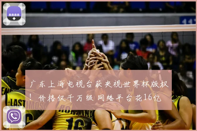 广东上海电视台获央视世界杯版权!价格仅千万级 网络平台花16亿